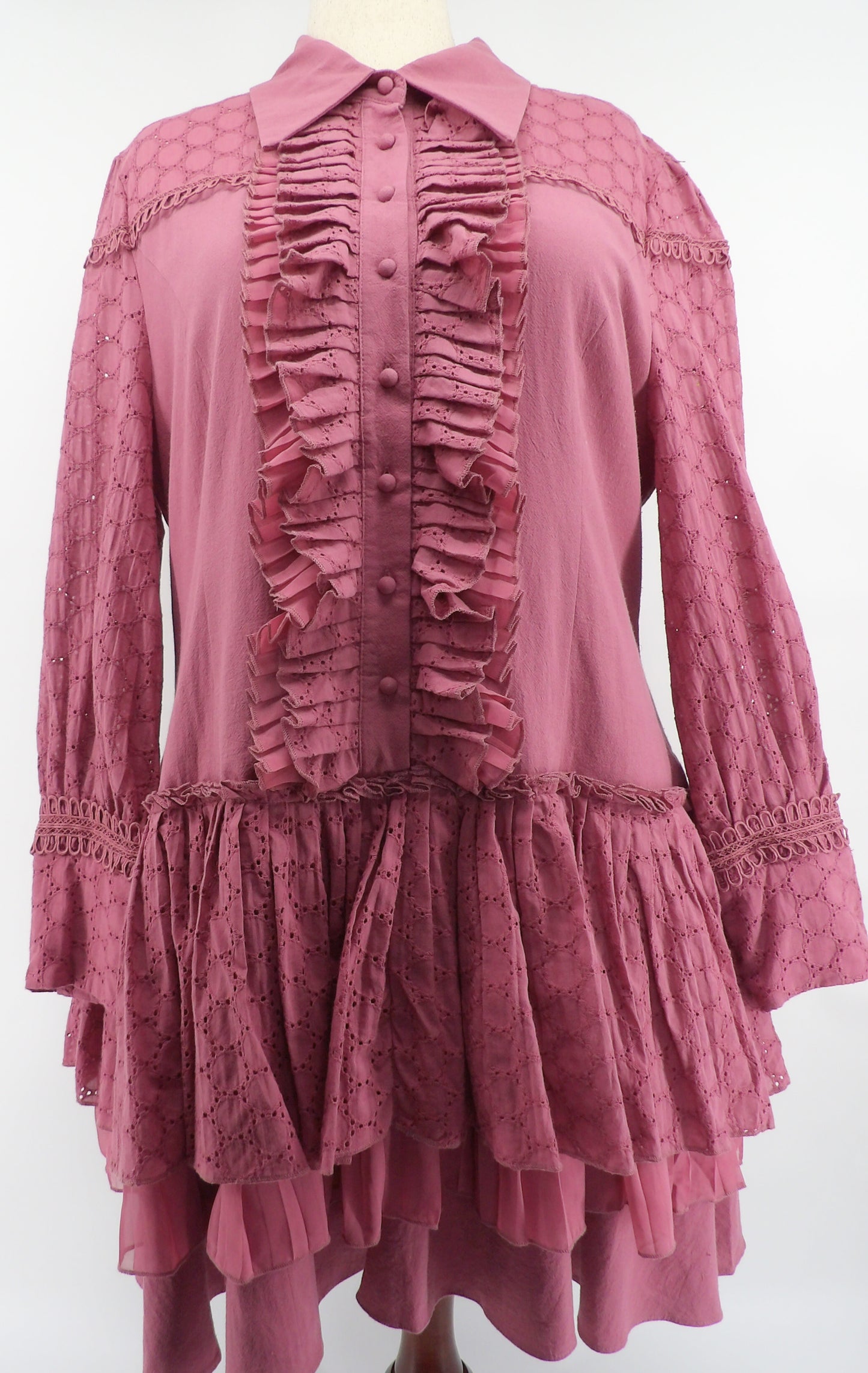 CURVY RUFFLE TIERED MINI DRESS