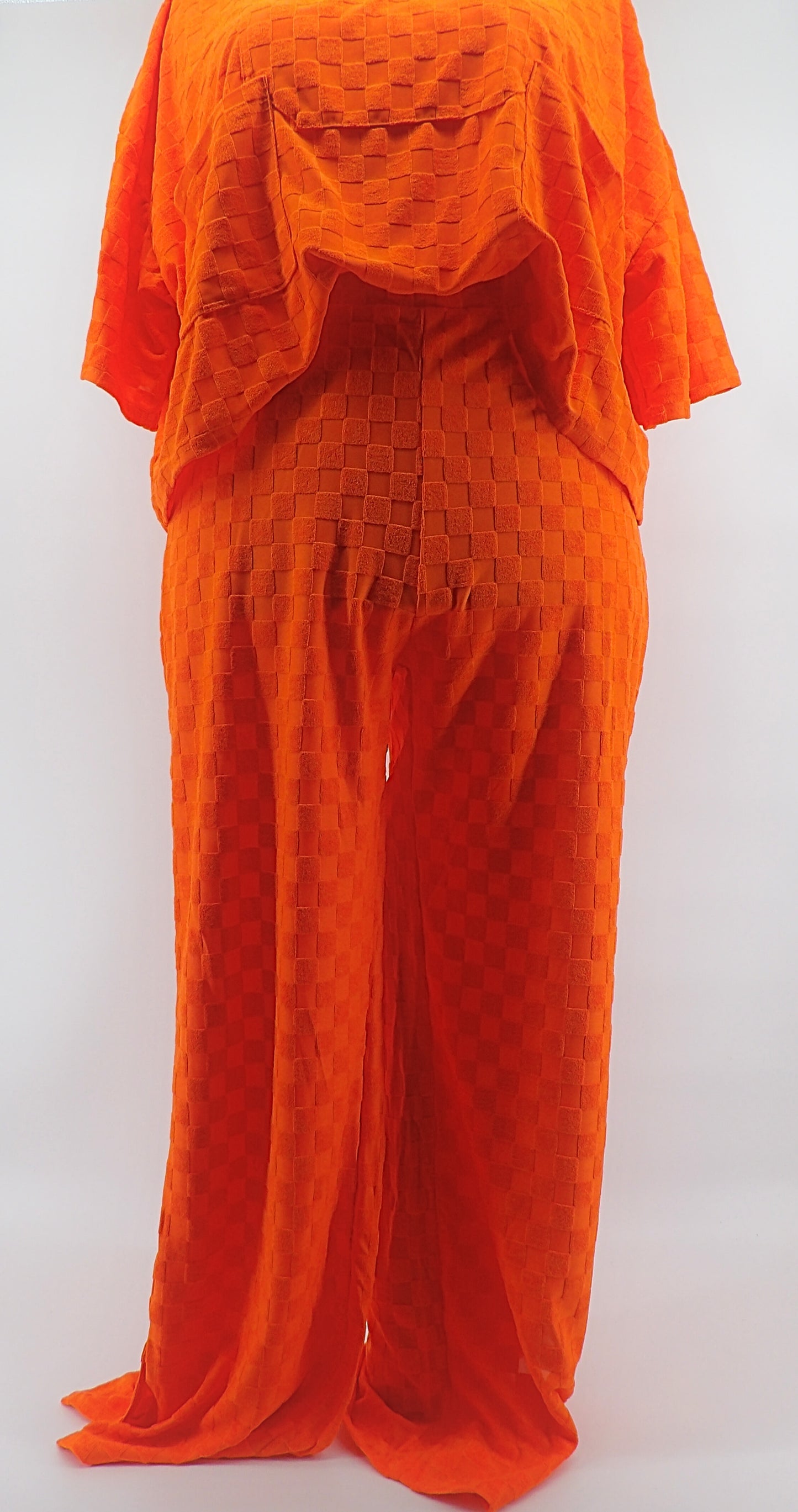 CURVY CHECKERS BLOUSE & WIDE LEG PANTS