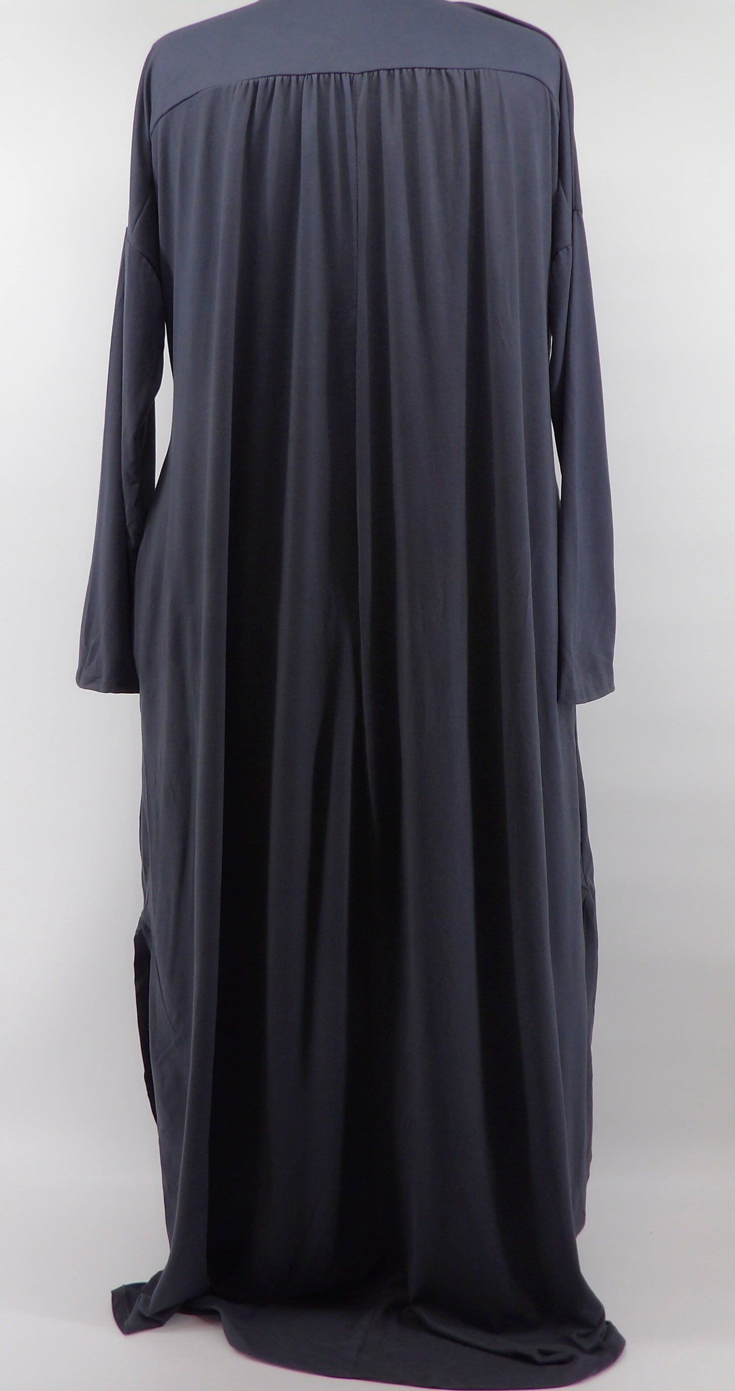 CURVY FRONT POCKETS HIGH-LOW TUNIC MAXI DRESS