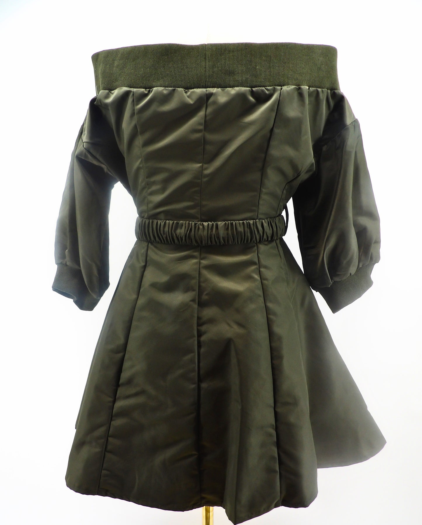 OFF SHOULDER BELTED MINI DRESS