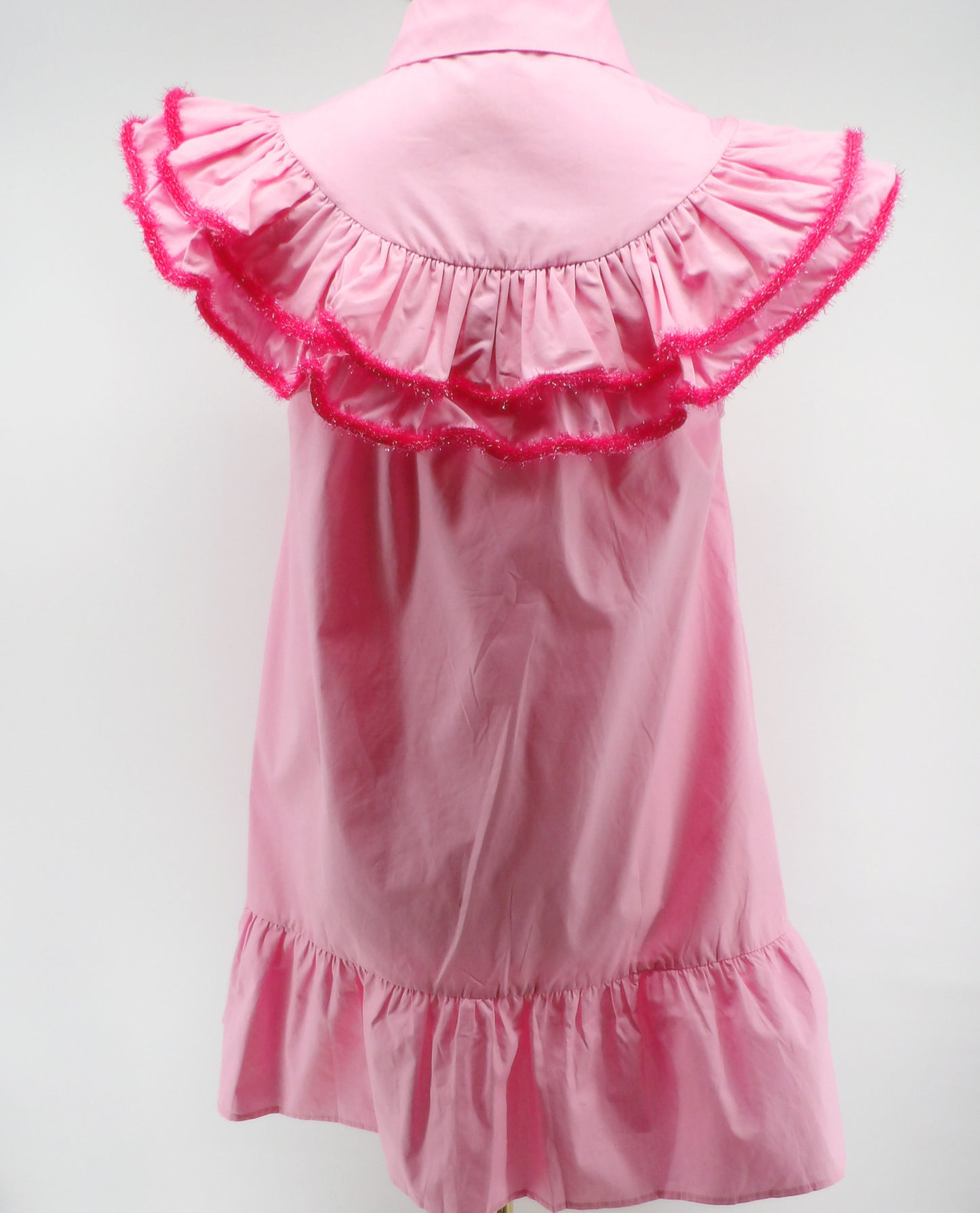 RUFFLE SLEEVE TRIM DETAILED MINI DRESS