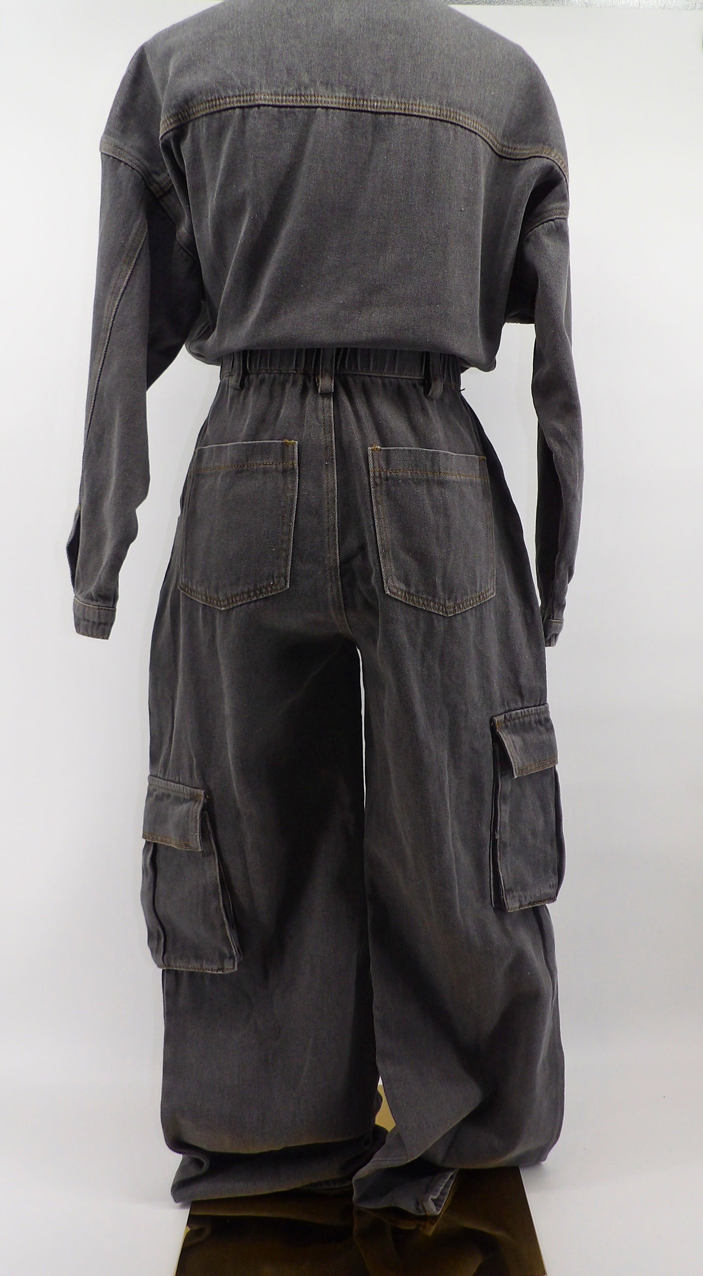 WIDE LEG DENIM JUMPSUIT
