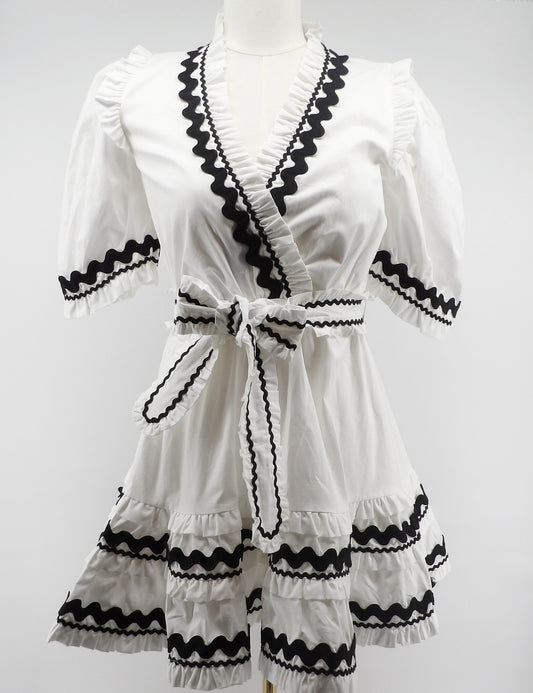 TRIM DETAILED MINI DRESS