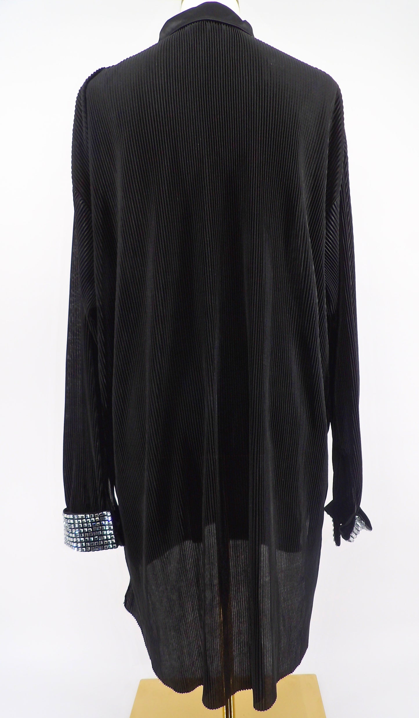 LONG SLEEVE STUDS DETAILED  HIGH-LOW MINI DRESS