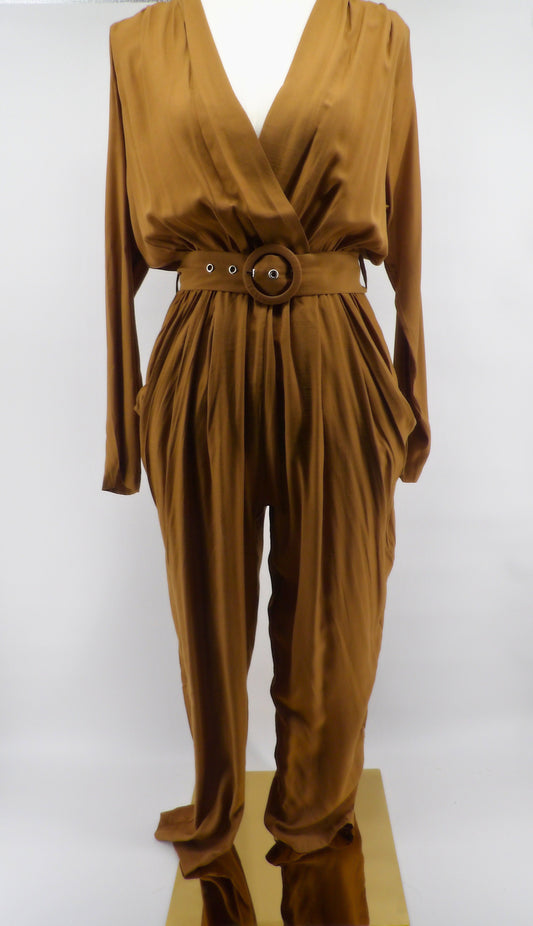 FRONT POCKET BELTED JUMPSUIT