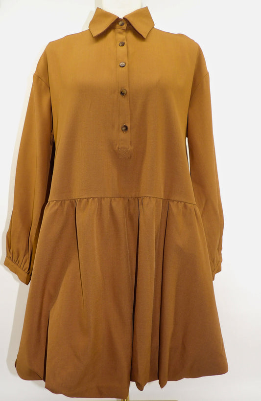 BUTTON UP LOOSE FIT MINI DRESS