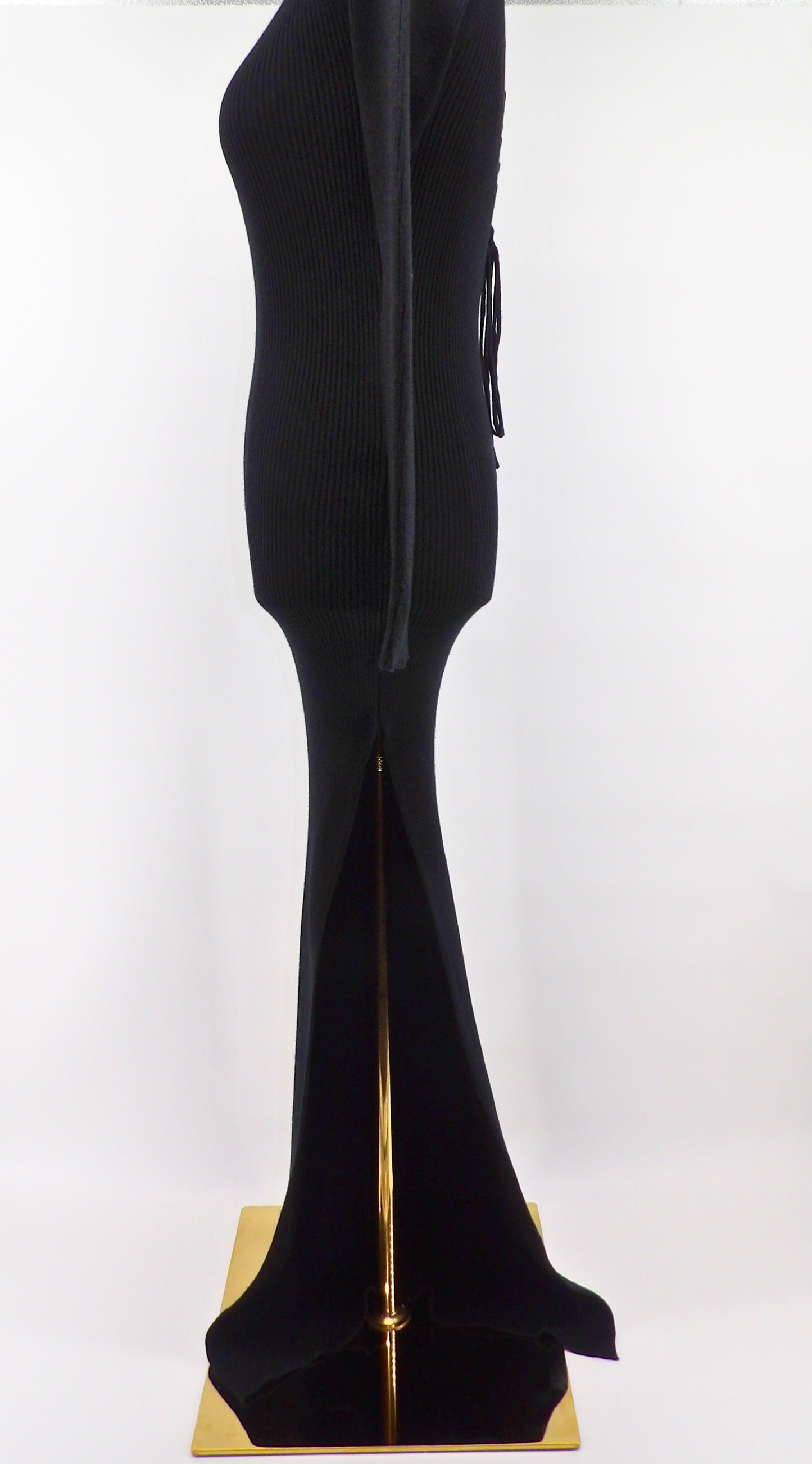 BODYCON OPEN BACK SIDE SLIT MAXI DRESS