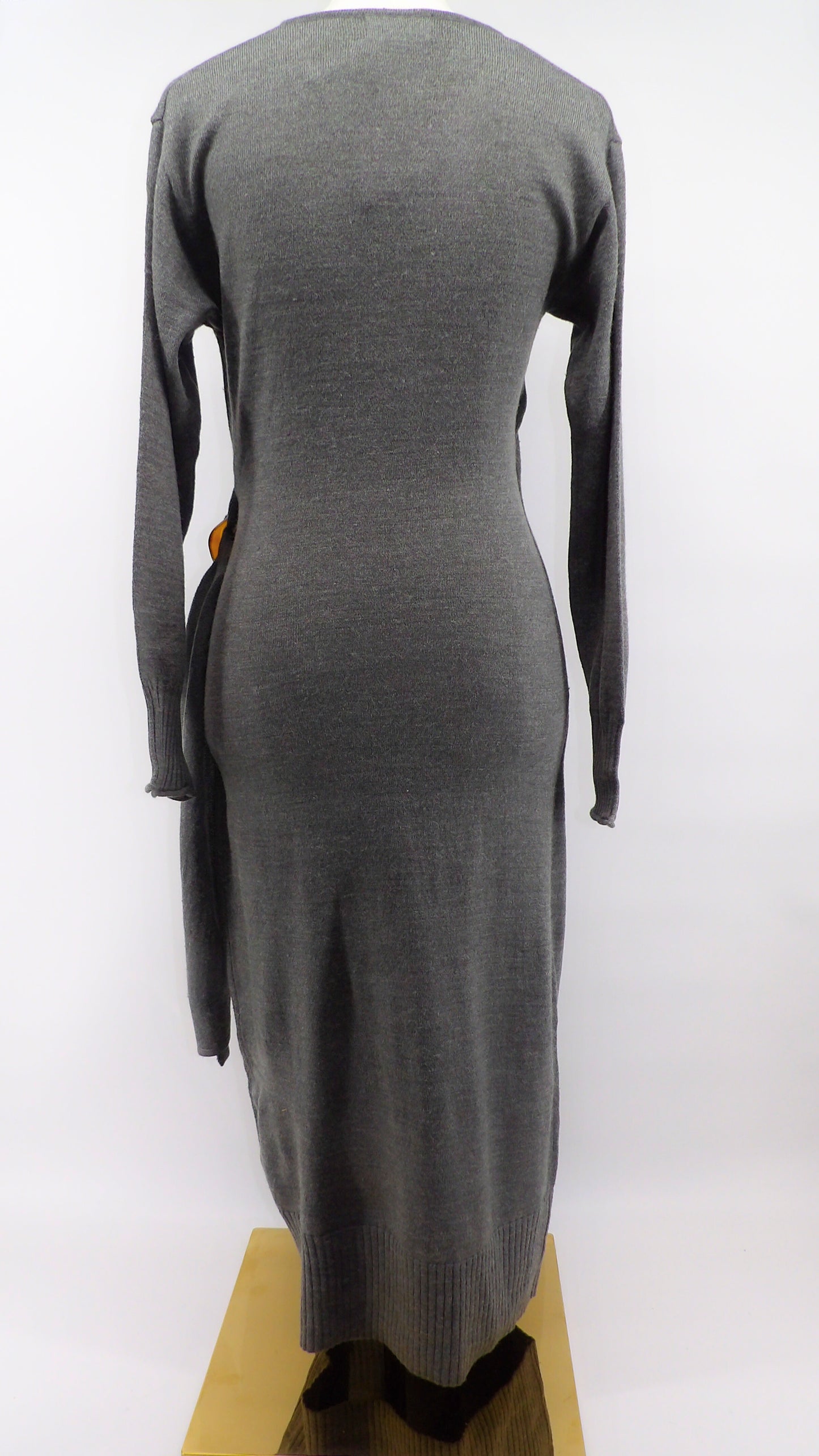 SELF TIE WRAP MIDI DRESS