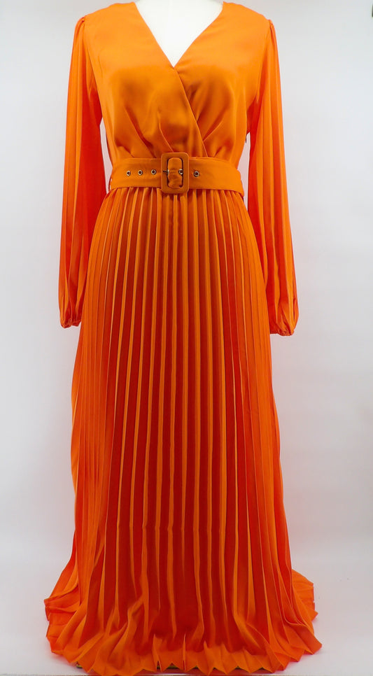 PLEATED MAXI DRESS
