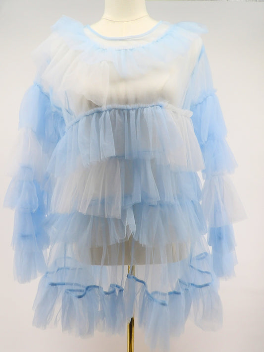 TIERED RUFFLE TUNIC TOP