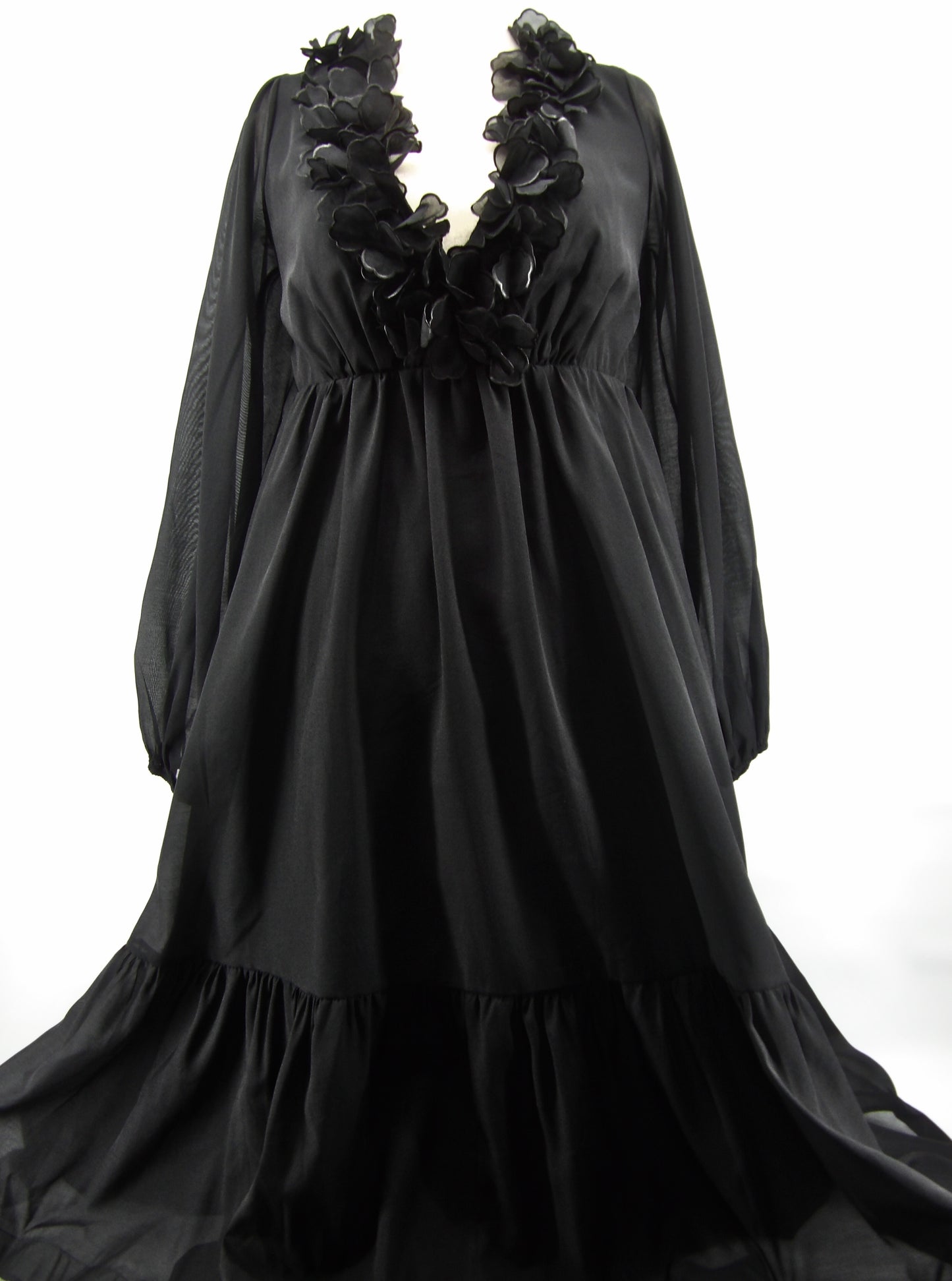 CURVY RUFFLE OPEN BACK TIE MAXI DRESS