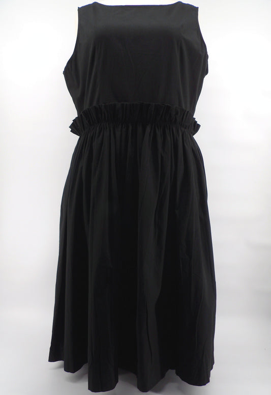 CURVY BUTTON UP POCKETS FIT & FLARE MIDI DRESS