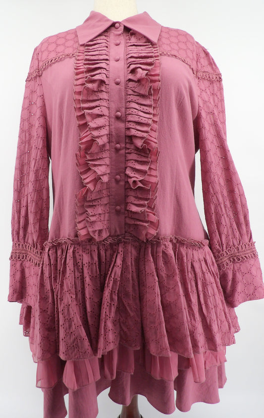 CURVY RUFFLE TIERED MINI DRESS