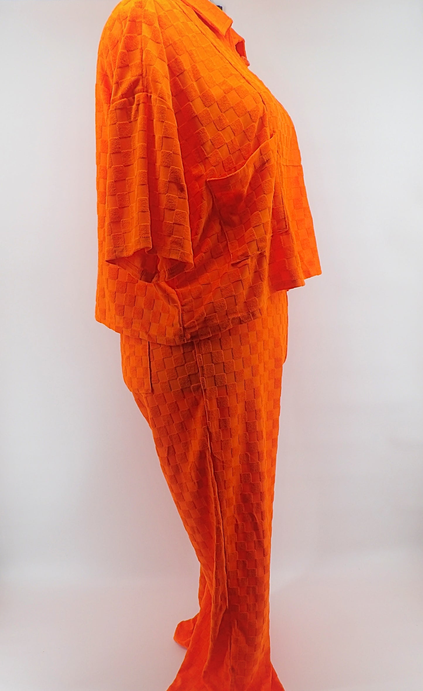 CURVY CHECKERS BLOUSE &  WIDE LEG PANTS