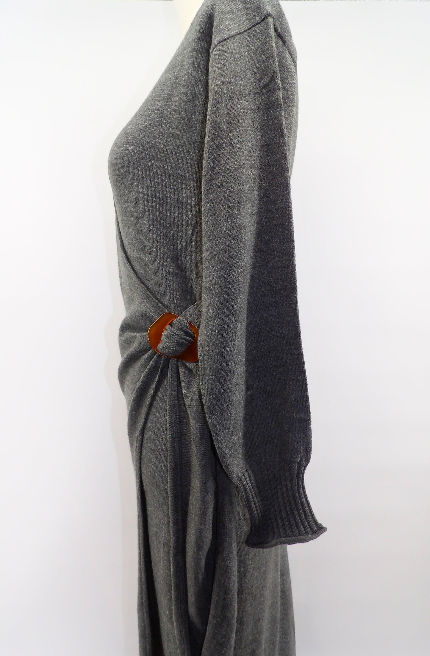 SELF TIE WRAP MIDI DRESS