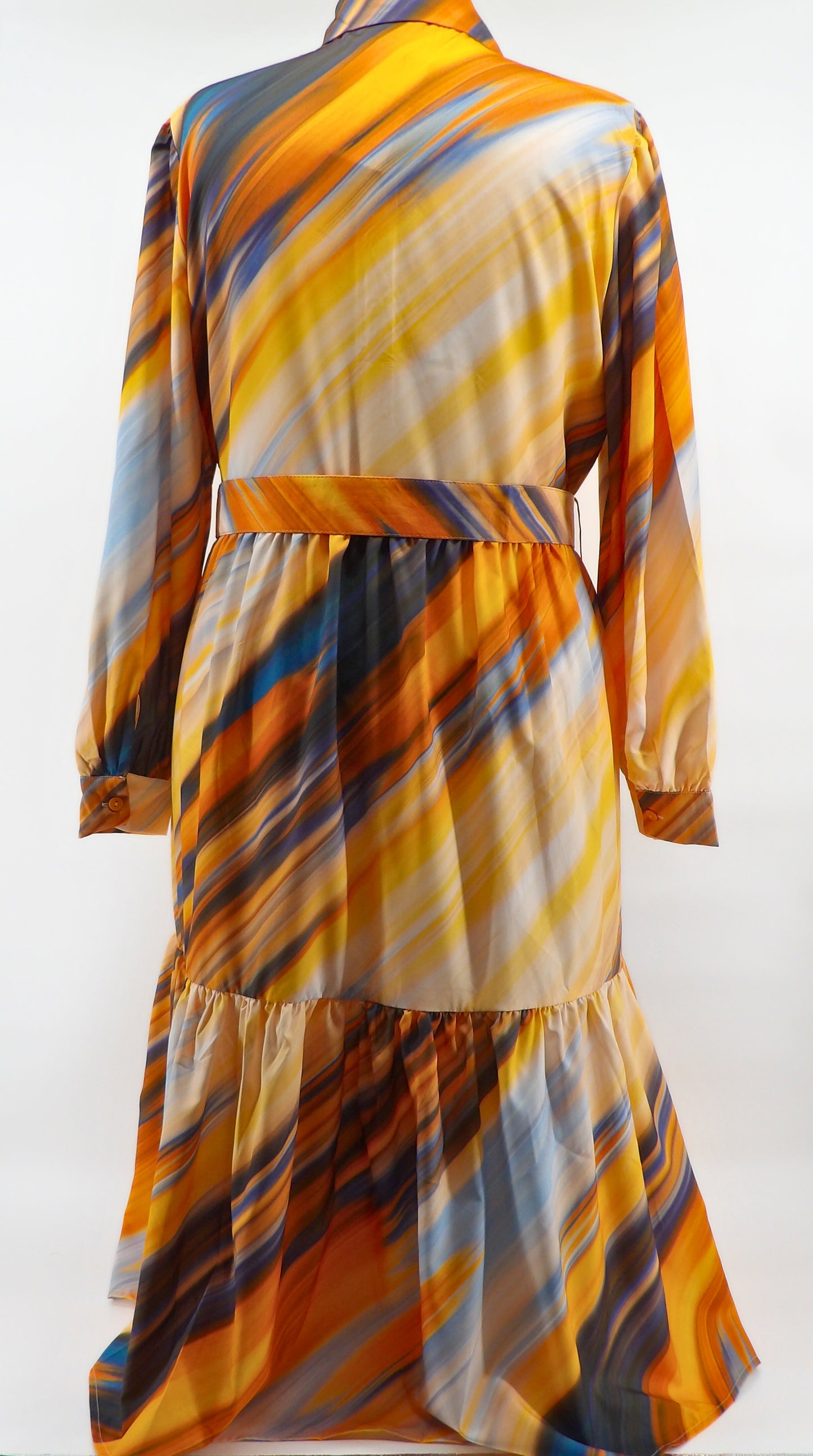 CURVY TIERED BELTED MIDI DRESS