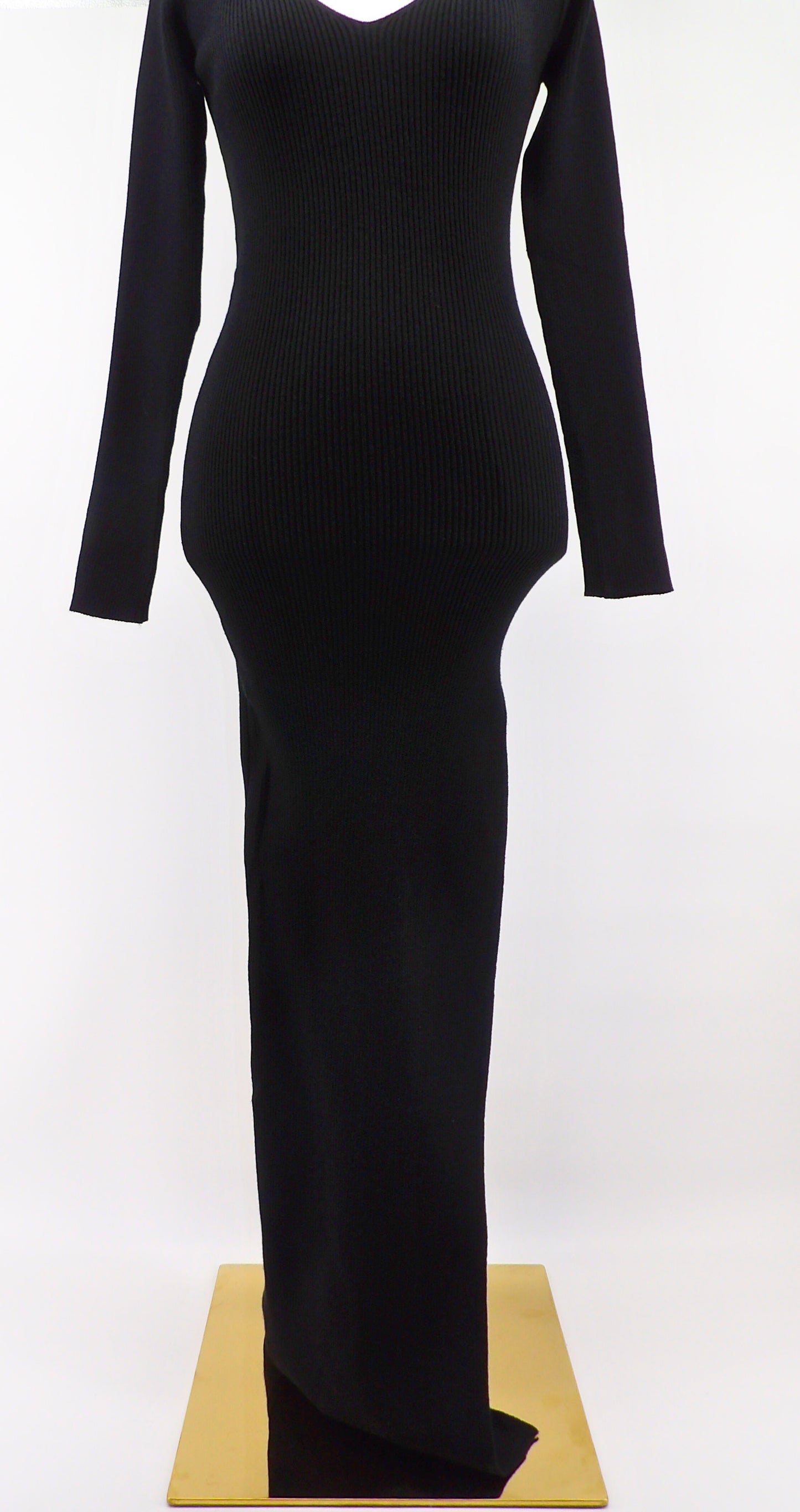 BODYCON OPEN BACK SIDE SLIT MAXI DRESS