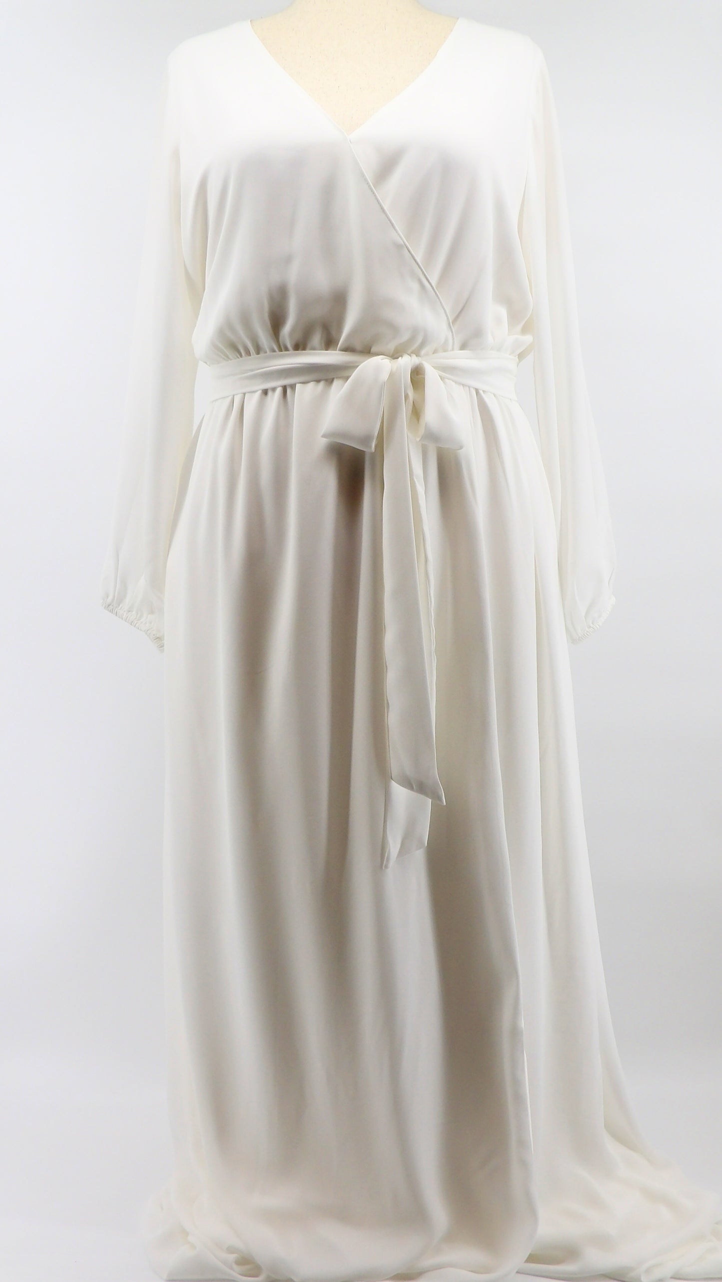 CURVY SURPLICE MAXI GOWN DRESS