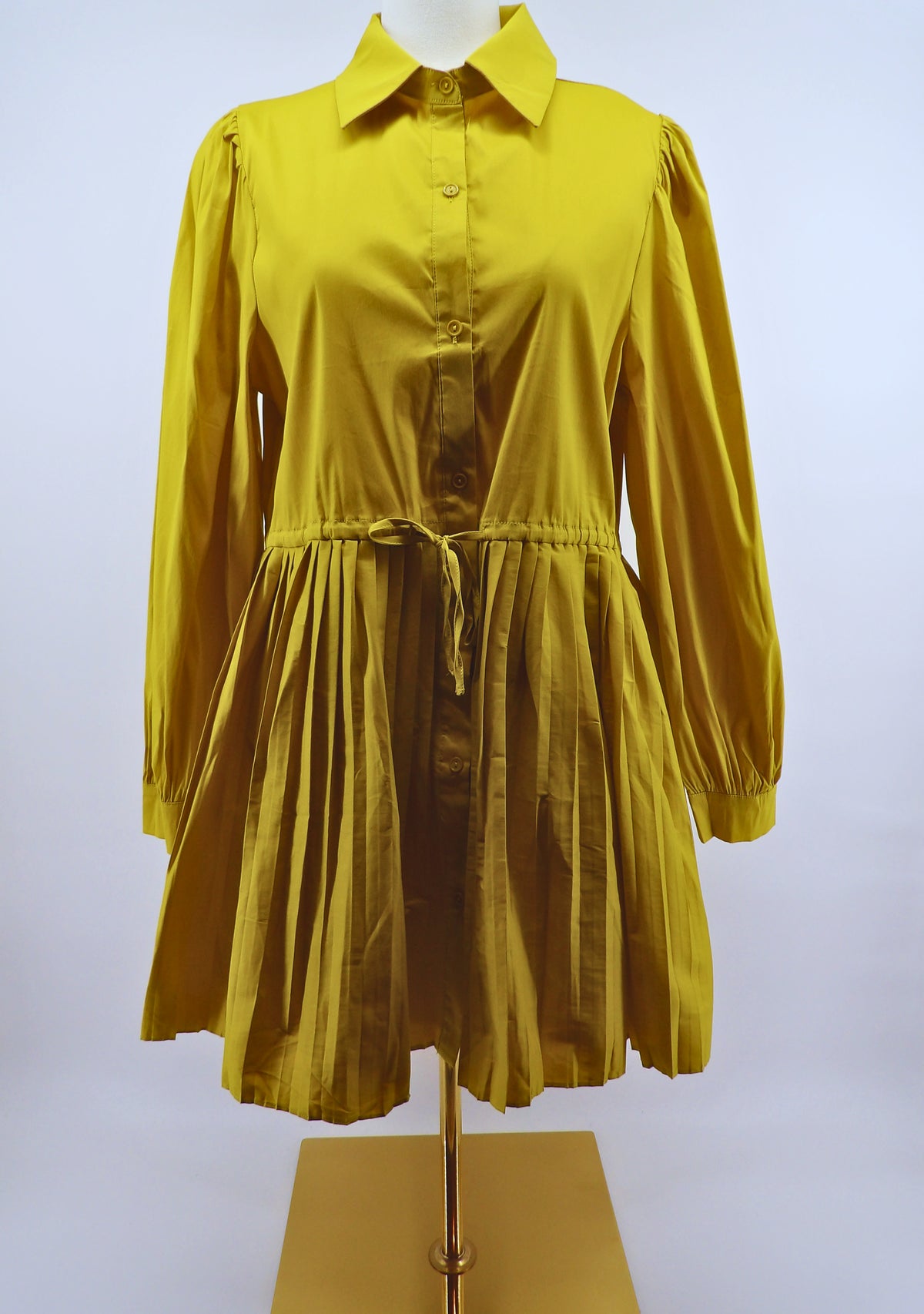 FIT & FLARE PLEATED MINI DRESS