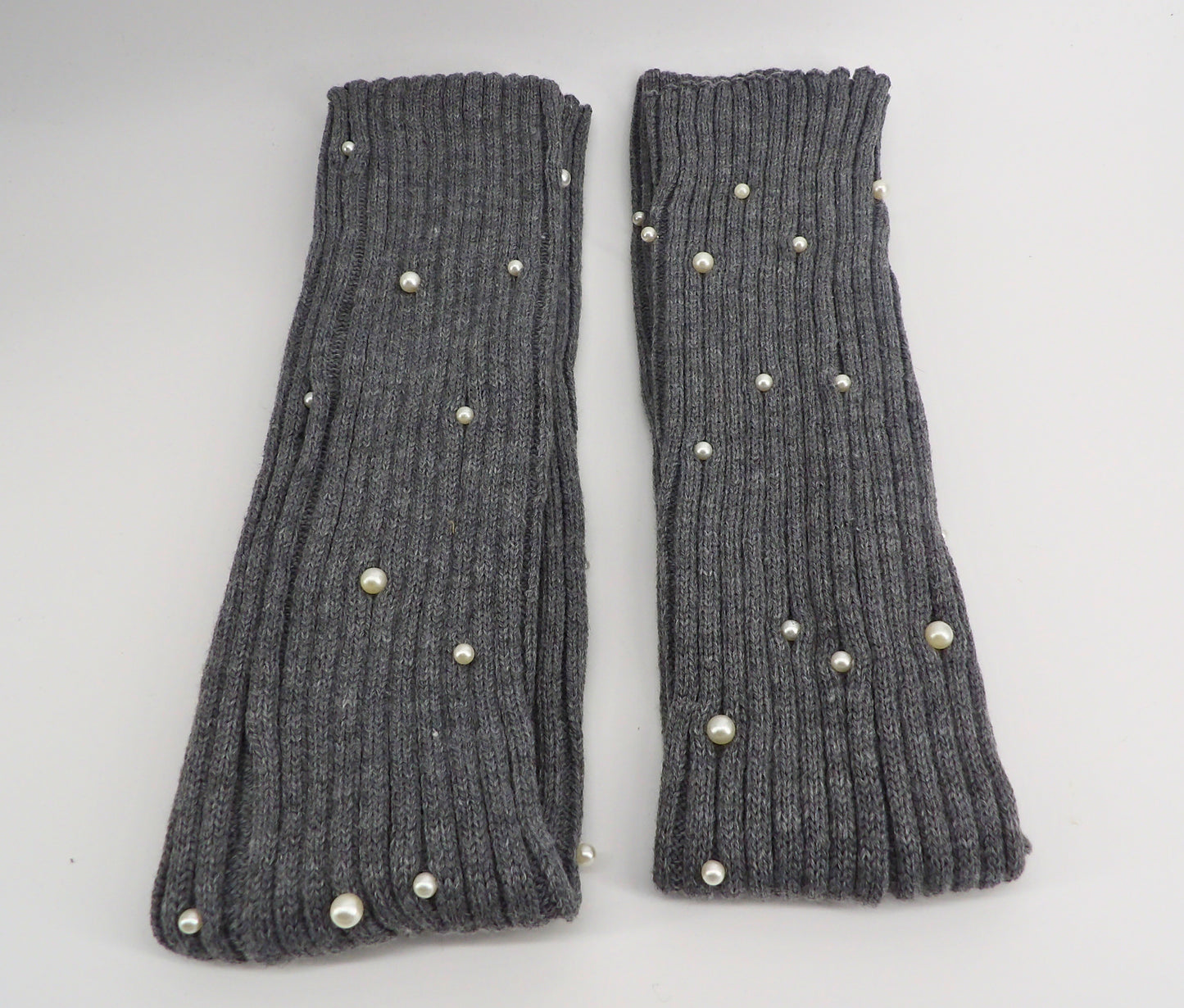 PEARL RIBBED KNIT LEG WARMERS